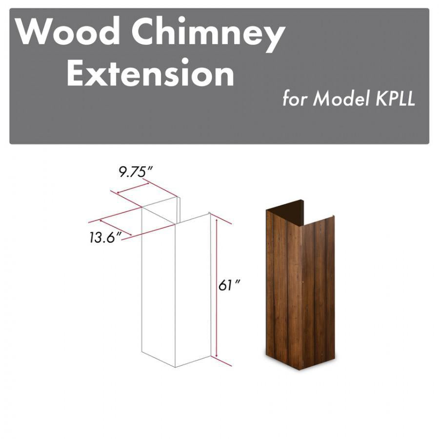 ZLINE 61 in. Wooden Chimney Extension for Ceilings up to 12.5 ft, KPLL-E