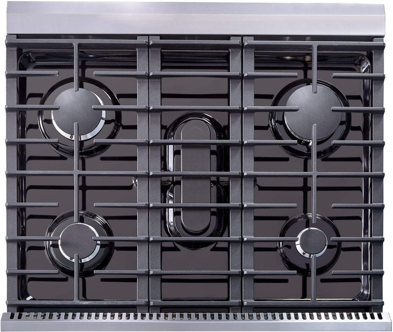 Thor Kitchen Package - 30" Propane Gas Range, Range Hood, Refrigerator with Water and Ice Dispenser, Dishwasher, AP-LRG3001ULP-W-7