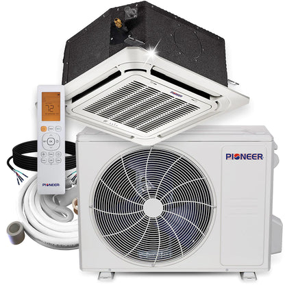 Pioneer® 18,000 BTU 20.5 SEER 8-Way Compact Cassette Mini-Split Air Conditioner Heat Pump System with 10 ft. Line Sets, CYB018GMFILCAD-10