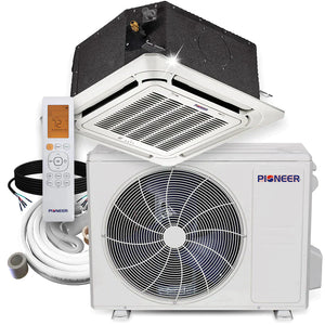 Pioneer® 18,000 BTU 20.5 SEER 8-Way Compact Cassette Mini-Split Air Conditioner Heat Pump System with 50 ft. Line Sets, CYB018GMFILCAD-50