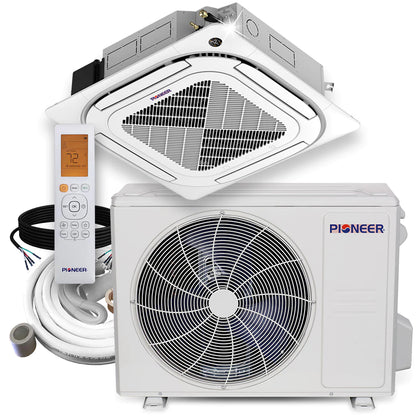 Pioneer® 24,000 BTU 20.7 SEER 8-Way Slim Cassette Mini-Split Air Conditioner Heat Pump System with 10 ft. Line Sets, CYB024GMFILCBD-10
