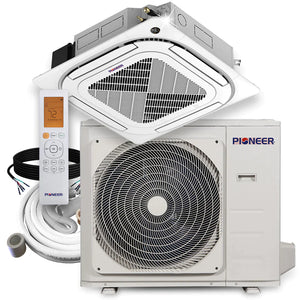 Pioneer® 36,000 BTU 18.2 SEER 8-Way Slim Cassette Mini-Split Air Conditioner Heat Pump System with 16 ft. Line Sets, CYB036GMFILCBD-16