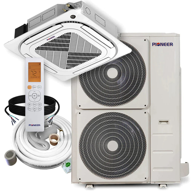 Pioneer® 48,000 BTU 17.8 SEER 8-Way Slim Cassette Mini-Split Air Conditioner Heat Pump System Without Installation Kit, CYB048GMFILCBD-00