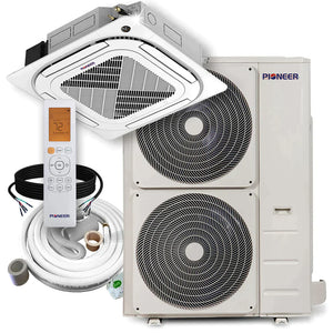 Pioneer® 48,000 BTU 17.8 SEER 8-Way Slim Cassette Mini-Split Air Conditioner Heat Pump System with 33 ft. Line Sets, CYB048GMFILCBD-33