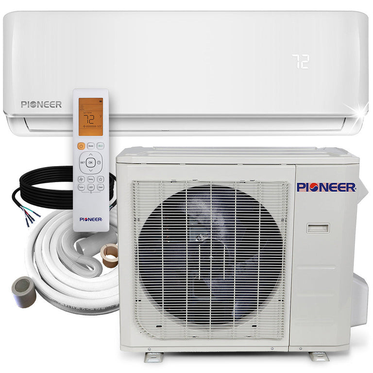 Pioneer® 36,000 BTU 17.5 SEER 230V Ductless Mini-Split Inverter+ Air Conditioner Heat Pump System with 16 ft. Line Sets, WYS036GMFI20RL-16
