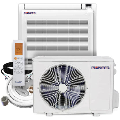 Pioneer® 12,000 BTU 21.5 SEER Floor Console Mini-Split Air Conditioner Heat Pump System with 50 ft. Line Sets, FYB012GMFILCAD-50