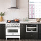 ZLINE Kitchen and Bath 30 in. Professional Gas Burner/Electric Oven Stainless Steel Range with White Matte Door, RA-WM-30