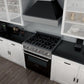 ZLINE 30 in. Professional Gas Burner/Electric Oven in DuraSnow® Stainless with Black Matte Door, RAS-BLM-30