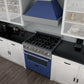ZLINE 30 in. Professional Gas Burner/Electric Oven in DuraSnow® Stainless with Blue Matte Door, RAS-BM-30