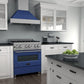 ZLINE 30 in. Professional Gas Burner/Electric Oven in DuraSnow® Stainless with Blue Gloss Door, RAS-BG-30