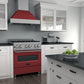ZLINE 30 in. Professional Dual Fuel Range in DuraSnow® Stainless with Red Matte Door, RAS-RM-30