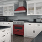 ZLINE 30 in. Professional Dual Fuel Range in DuraSnow® Stainless with Red Matte Door, RAS-RM-30