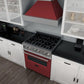 ZLINE 30 in. Professional Dual Fuel Range in DuraSnow® Stainless with Red Matte Door, RAS-RM-30