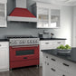 ZLINE Kitchen and Bath 36 in. Professional Gas Burner/Electric Oven in DuraSnow® Stainless with Red Gloss Door, RAS-RG-36