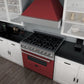 ZLINE Kitchen and Bath 36 in. Professional Gas Burner/Electric Oven in DuraSnow® Stainless with Red Gloss Door, RAS-RG-36