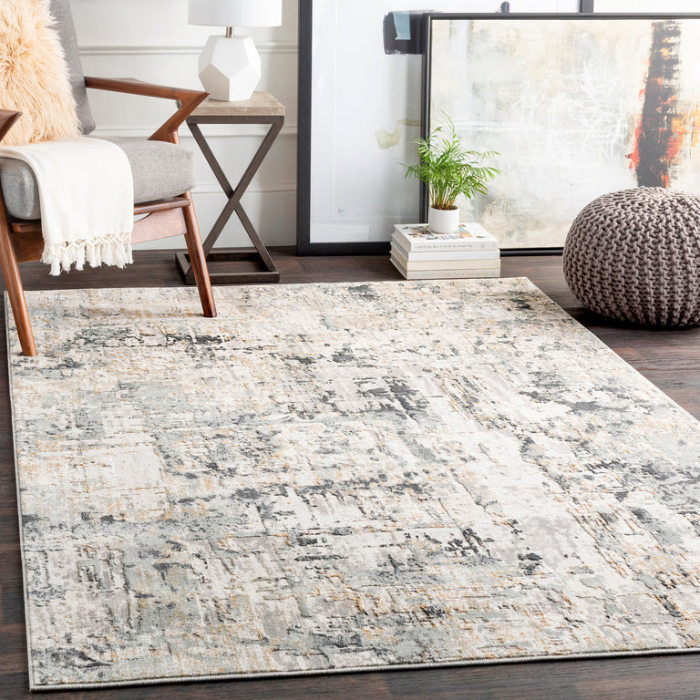 Surya Quatro Modern Rug - 7 x 9 feet, Silver Gray, QUA2302-6796
