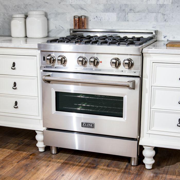 ZLINE Kitchen and Bath 30 in. Professional Gas Burner, Electric Oven S