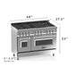ZLINE 48 in. Professional Gas Burner/Electric Oven Stainless Steel 6.0 cu.ft. 7 Range - Blue Matte, RA-BM-48