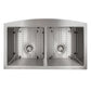 ZLINE 36 in. Niseko Farmhouse Apron Mount Double Bowl Stainless Steel Kitchen Sink with Bottom Grid, SA50D-36