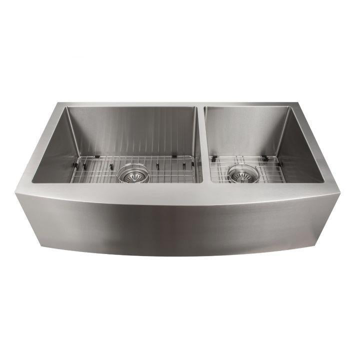 ZLINE Farmhouse Series 36 Inch Undermount Double Bowl Apron Sink in Stainless Steel, SA60D-36-1