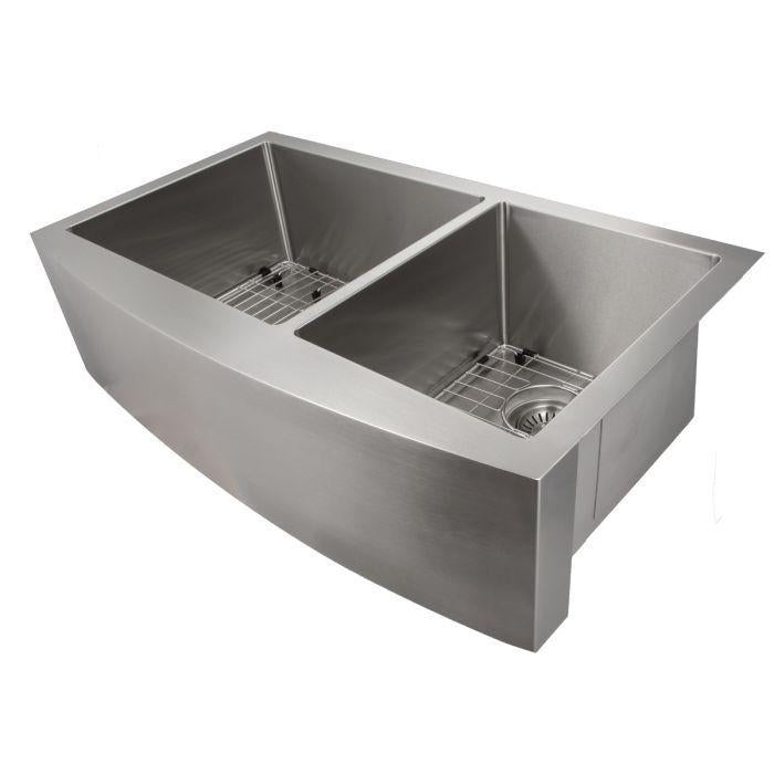 ZLINE Farmhouse Series 36 Inch Undermount Double Bowl Apron Sink in Stainless Steel, SA60D-36