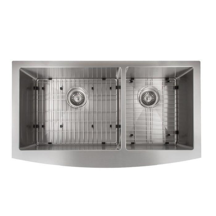 ZLINE Farmhouse Series 36 Inch Undermount Double Bowl Apron Sink in Stainless Steel, SA60D-36-3