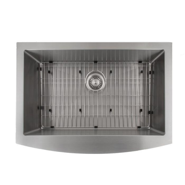 ZLINE Farmhouse Series 33 Inch Undermount Single Bowl Apron Sink in Stainless Steel, SAS-33-3