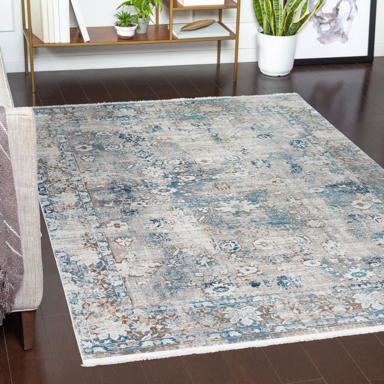 Surya Solar Traditional Rug - 3 x 5 feet, Sky Blue, SOR2307-35