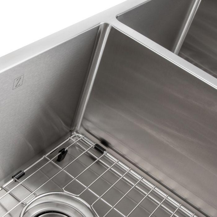 ZLINE Executive Series 33 Inch Undermount Double Bowl Sink in Stainless Steel SR50D-33-2