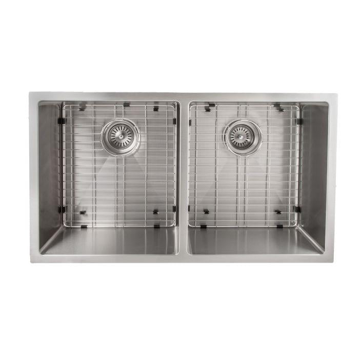 ZLINE Executive Series 33 Inch Undermount Double Bowl Sink in Stainless Steel SR50D-33-4