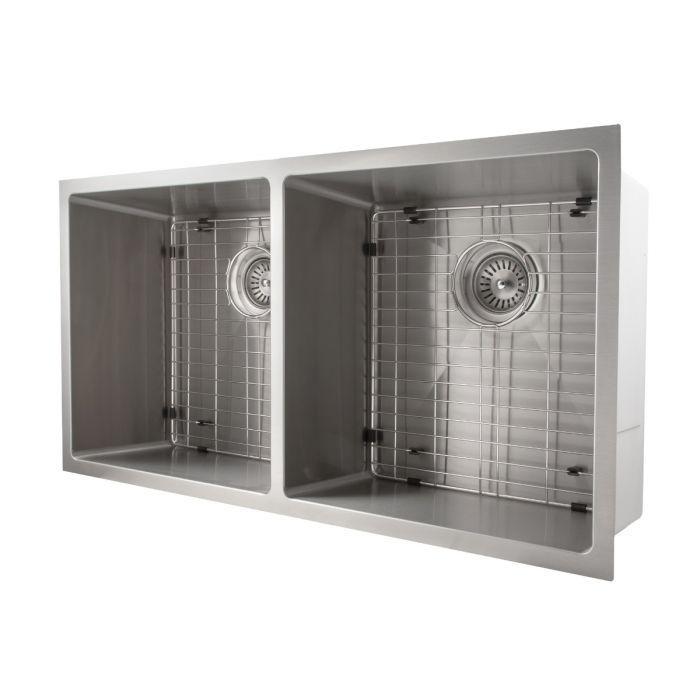 ZLINE Executive Series 36 Inch Undermount Double Bowl Sink in Stainless Steel SR50D-36-4