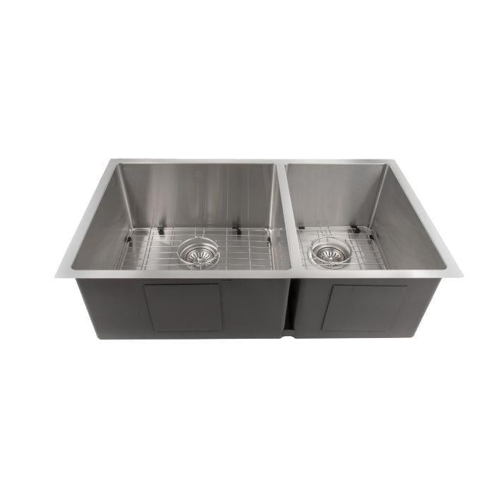 ZLINE Executive Series 33 Inch Undermount Double Bowl Sink in Stainless Steel SR60D-33-1