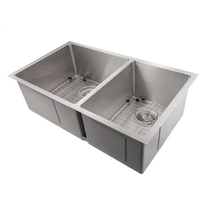 ZLINE Executive Series 33 Inch Undermount Double Bowl Sink in Stainless Steel SR60D-33