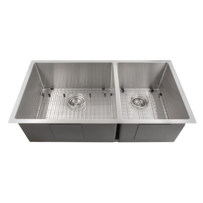 ZLINE Executive Series 36 Inch Undermount Double Bowl Sink in Stainless Steel SR60D-36-3