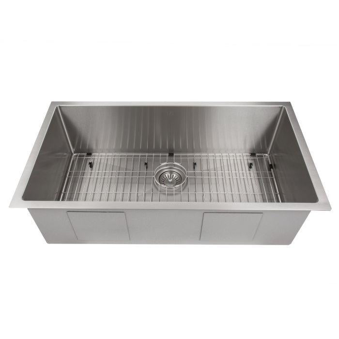 ZLINE Classic Series 36 Inch Undermount Single Bowl Sink in Stainless Steel SRS-36-1