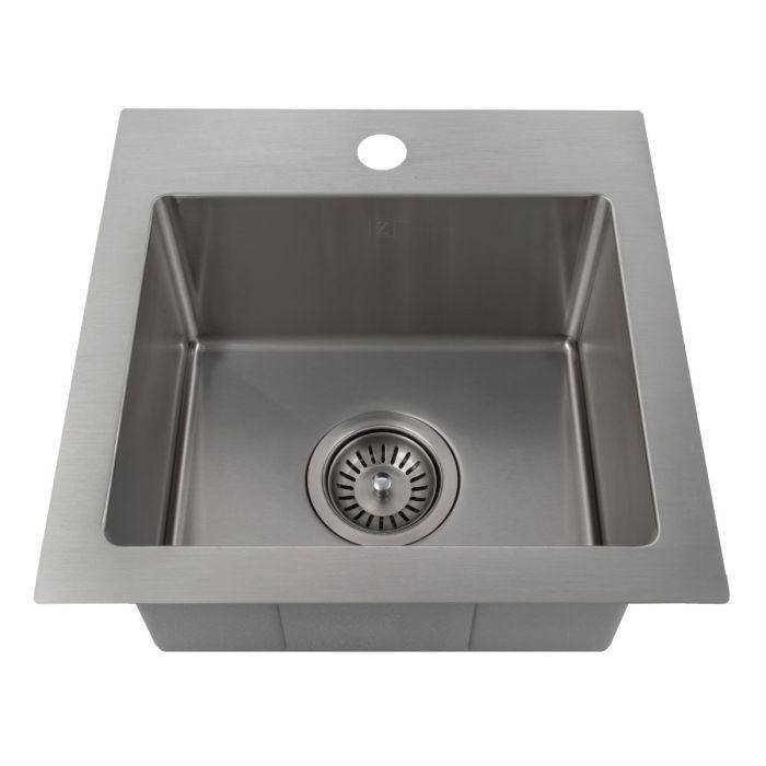 ZLINE Pro Series 15 inch Topmount Single Bowl Bar Sink in Stainless Steel STS-15-2