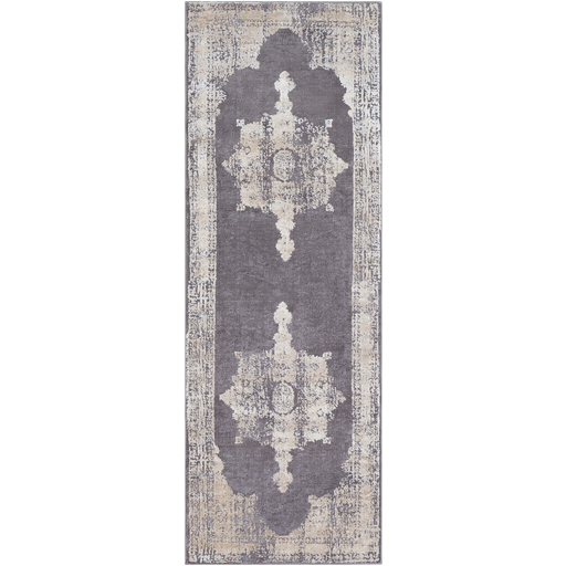 Surya Tibetan Traditional Rug - 2.6 x 8 feet, Medium Gray, TBT2310-2776