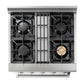 THOR Kitchen 30 in. Natural Gas Burner/Electric Oven Range in Stainless Steel, HRD3088U