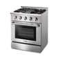 THOR Kitchen 30 in. Natural Gas Burner/Electric Oven Range in Stainless Steel, HRD3088U