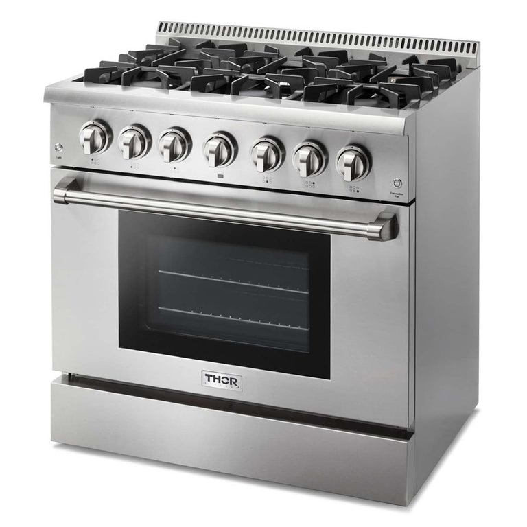 Thor Kitchen 36 in. Propane Gas Burner/Electric Oven Range, Range