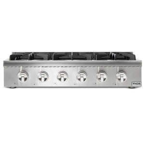 Thor Kitchen 36 in. Gas Cooktop in Stainless Steel with 6 Burners, HRT3618U | Premium Home Source