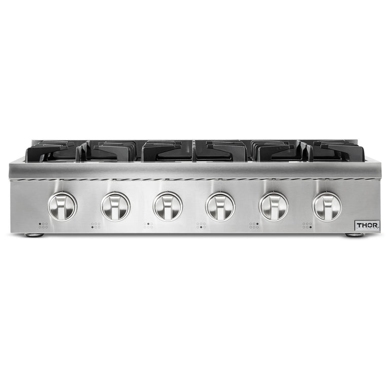 Thor Kitchen 36 in. Gas Cooktop in Stainless Steel with 6 Burners, HRT3618U | Premium Home Source