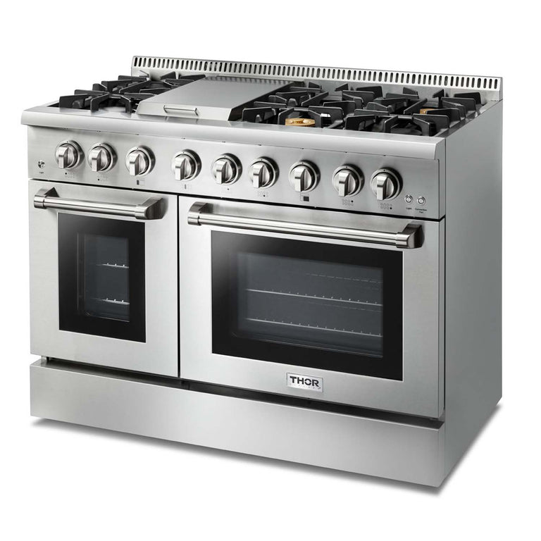 Thor Kitchen Package - 48" Dual Fuel Range, Range Hood, Refrigerator, Dishwasher, AP-HRD4803U-3