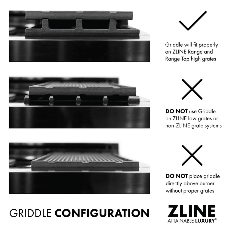 ZLINE High Grate Reversible Cast Iron Griddle, HG-GRZ-NS