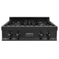ZLINE 30 in. Rangetop with 4 Gas Brass Burners in Black Stainless Steel, RTB-BR-30