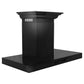 ZLINE 36 in. Convertible Vent Wall Mount Range Hood in Black Stainless Steel with Crown Molding, BSKENCRN-36