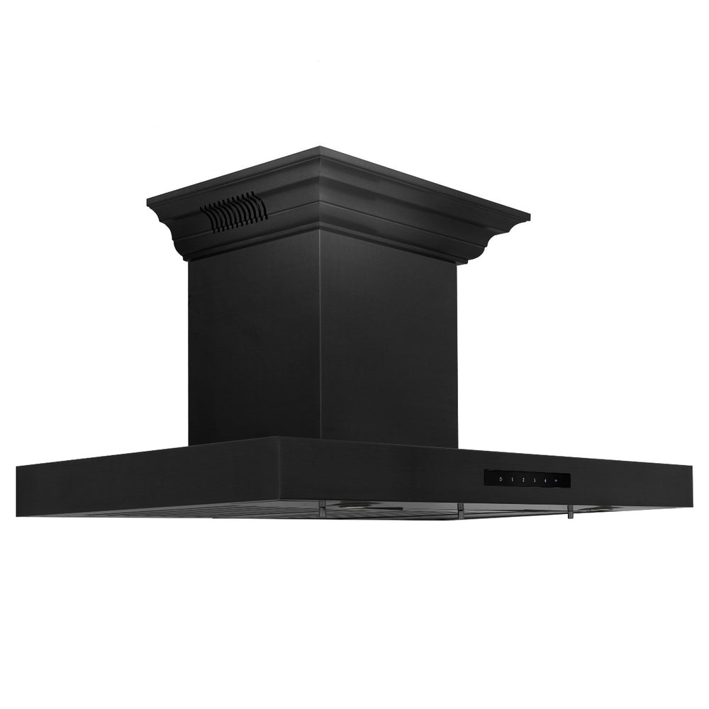 ZLINE 36 in. Wall Mount Range Hood in Black Stainless Steel with BlueT