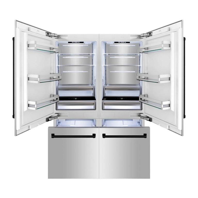 ZLINE 60 In. Built In Refrigerator with Black Accents Water