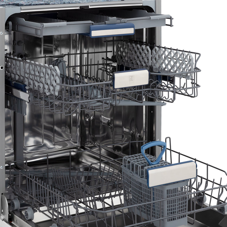ZLINE 24 in. Top Control Tall Dishwasher in Blue Gloss with 3rd Rack, DWV-BG-24