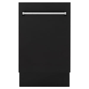 ZLINE 18 in. Top Control Tall Dishwasher in Matte Black with 3rd Rack, DWV-BLM-18